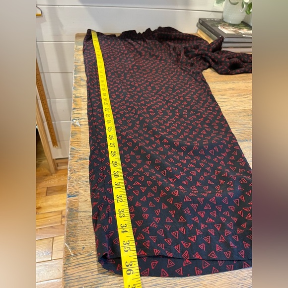 RENA ROWAN for SAVILLE STUDIO Black & Red Print Pants - Size 12 (Run Large) - Picture 8 of 9